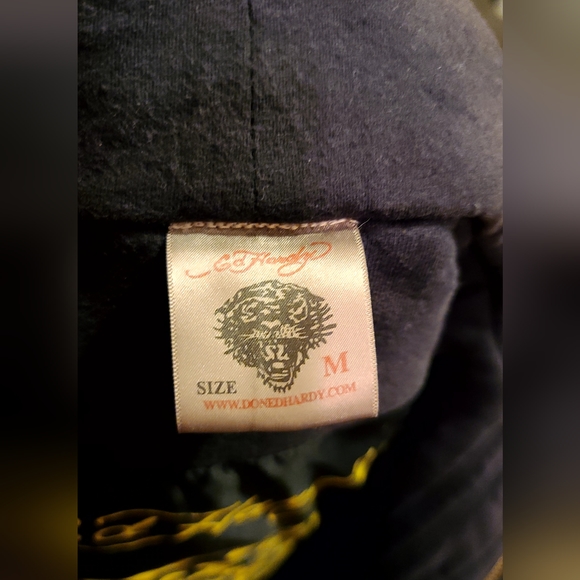 Ed Hardy KILLER black tattoo hoodie/jacket covered in embroidery juvenile szM - Picture 13 of 15